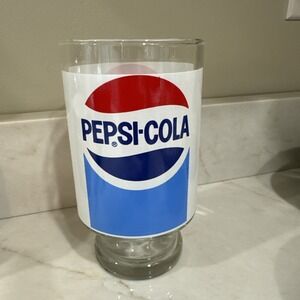 Pepsi Cola 32 Oz Footed Drinking Glass Vintage Retro 70s